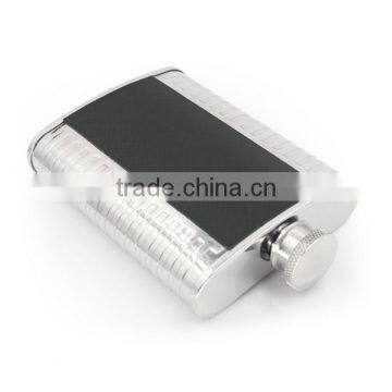 High Quality 4 to 7 oz Black Twill Leather Hip Flask Accept OEM photo-4