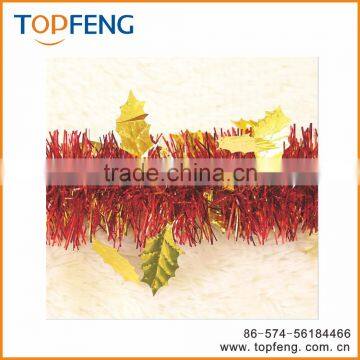 Christmas Tinsel With Leaves/stage Decoration for Festival/christmas Wired Tinsel Garland photo-2
