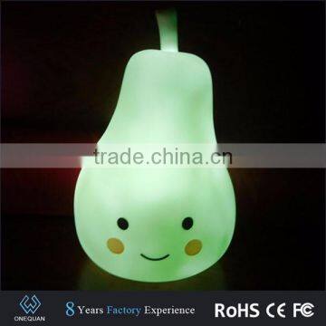 Novelty creative mini pear shape kids bedside night lamp