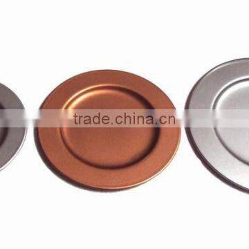 Low price Copper silver charger plate for Wedding Christmas, Silver copper charger platters for decoration