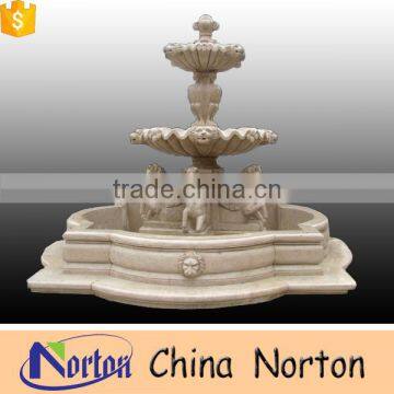 Large size polished horse and lion head wall fountain for sale NTMF-SA071L