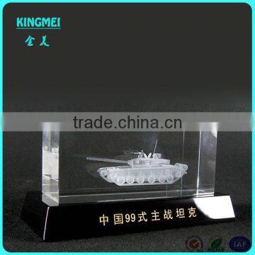 Customized 3d Crystal Gift Tank Model With Base K9 Crystal Engraving Laser Carved Blank photo-5