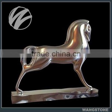 Stainless steel high polished life size horse statues for sale