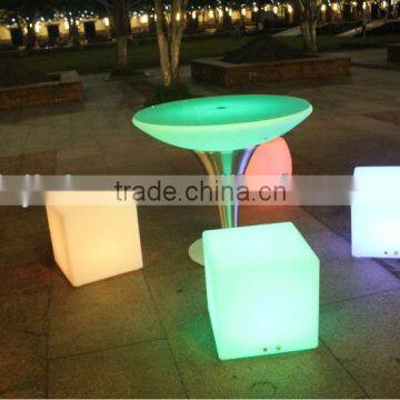 Magic rechargeable green plastic shell colorful LED round table