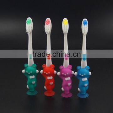 Lovely Bear Handle Toothbrush For Kids Animal Toothbrush Soft Bottom Sucker