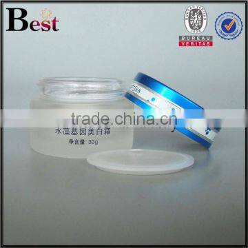 Hot Products 20ml 30ml Screen Care Printing Frosted Glass Jar Skin Care Cream Glass Jar With Blue Metal Lid Cosmetic Packaging photo-3