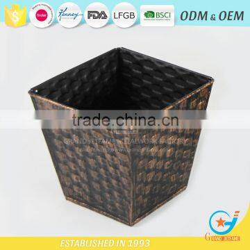 Galvanized Garden Wrought Iron Outdoor Planters Coated Zinc Flower Pot photo-2