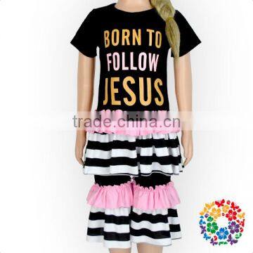 Short Sleeve t-Shirt & Short Pants 2 Pieces Outfits Printed Ruffle Clothes Set Newborn Baby Girl Clothing Set