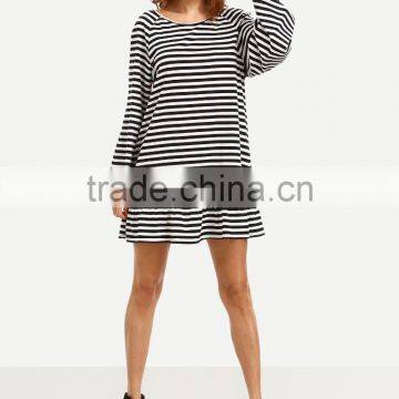 Women Long Sleeve Striped Casual Beach Dress Latest Design Model Photos Without Dress photo-3