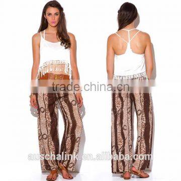 New Style Fashion Animal Print Boho Wide Leg Women's Pants photo-6