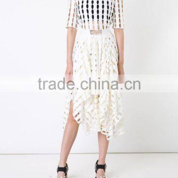 new style girls fashion cutting high neck blouse wholesale OEM service