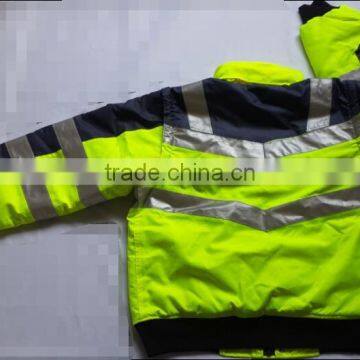 2017 Navy Yellow High Visibility Reflective Safety Jacket photo-2