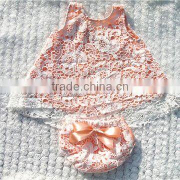 Wholesale Baby Girls Lace Cotton 2pcs Set Fashion Lace Set for Infant Girls photo-4