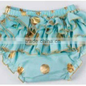 2016 china wholesale gold polka dot baby bloomer with ruffle for baby kids