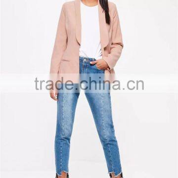 MGOO Foshan Factory Made Custom One Button Women Suits Blazers 2017 Spring Belted Long Sleeves Jackets photo-2