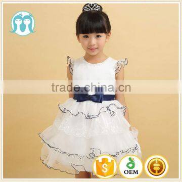 summer bow belt children frocks designs bule lace angel kids clothes girl dress