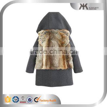 Girls' Furry Stadium- Cloth Toggle Long Winter Coat