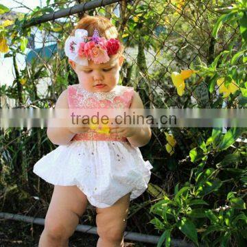 Kids Floral Prints Leotard Soft Textile Baby Romper Boutique Girl Bubble Romper Wholesale photo-5