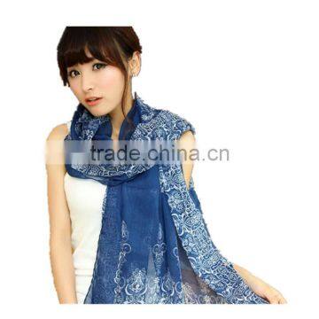 Hot sale chinese style 5 color choice high quality lady chiffon material shawl fashionable scarf