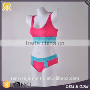 Bright color sexy yoga bra panty set ladies custom sports bra