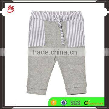 Boy Brushed Grey Melange boys wear cotton pants tight sport pants