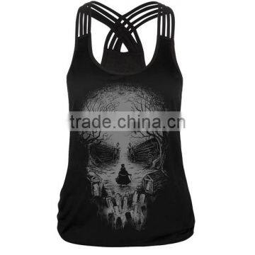 Wholesale Cheap Women Skull Camisole Sport Clothing