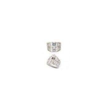 Cutom Made Diamond Engagement Band Ring With White Gold for Women