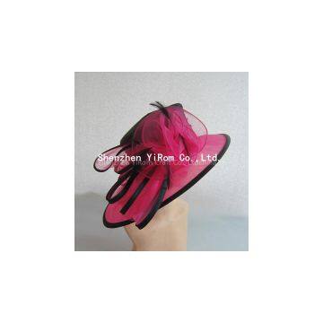 YRSM14133 organza hat/ satin ribbon hat/dress  hat/ Church hat/ race hat/ cocktail hat