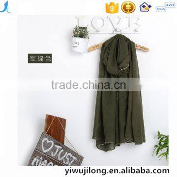 New Fashion Custom Viscose Lace Trimming Hijab Scarf photo-1