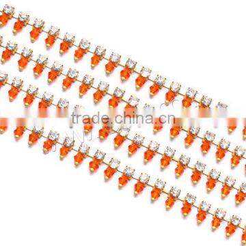 Best selling products brass rhinestone chain roll