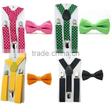 Wholesale 1 Set Toddler Baby Boys Girls Suspenders Bow Tie Set Kids Clip on