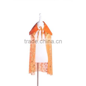 Hot Selling halloween capes orange witch capes with pumkin pattern fantasy halloween costume