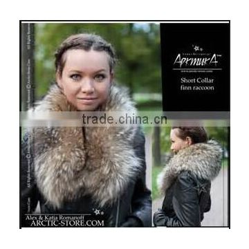 fur collar on jacket genuine raccoon fur collar/ top quality fur collar