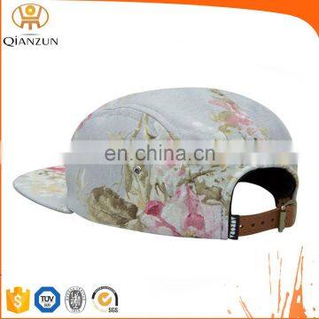 Custom Leather Patch Logo 5 Panel Hat Cap photo-3