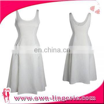 White Sheer Lace Mini Dress Elegant Flare Dress