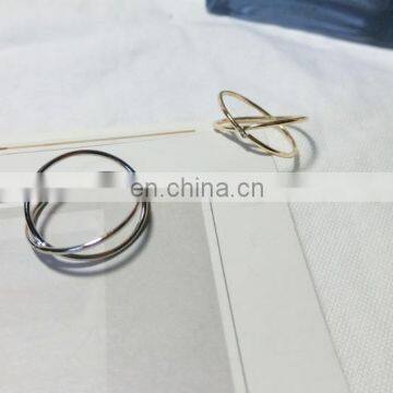 Korean Minimalist Cross Hollow Alloy Ring Above Knuckle Ring photo-4