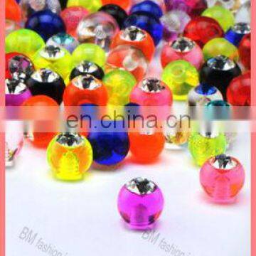 epoxy piercing jewelry jeweled balls with gems accessories replacement parts colorful crystal cheap wholesale