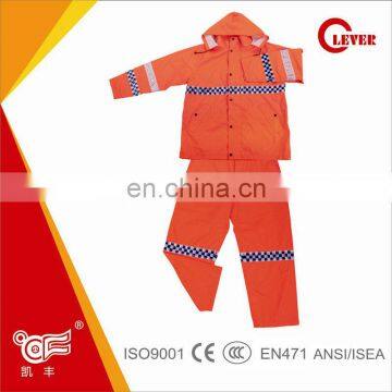 Long Sleeveless Denim Shirt For Traffic Safety Raincoats In PVC With Hood