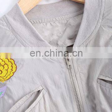 Latest Women Fashion Embroidered Short Baseball Bomber Jacket photo-3
