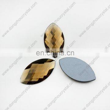 Coffee Flat Back Glass Stones With Silver Foiled For Wholesale