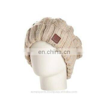 wool Beanies - ladies wool beanies with leather patch