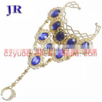 Tribal stylish diamond belly dance bracelet hand chain jewelry P-9001#