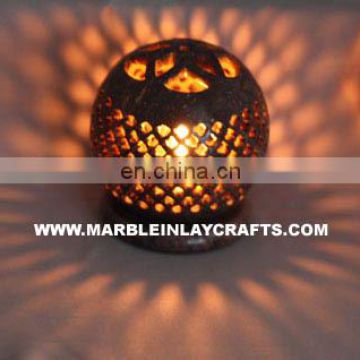 Luxurious stone carved candle lamp