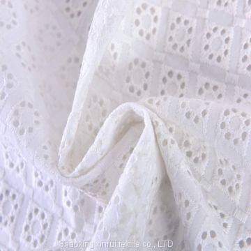 keqiao cotton fabric for dresses embroidered white cotton
