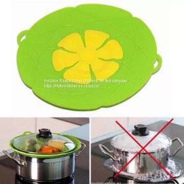 Silicone lid Spill Stopper Cover For Pot Pan Kitchen Accessories Cooking Tools Flower Cookware Utensil