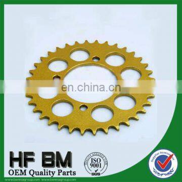 RXZ 415-36T sprocket for motorcycle, paint golden color hot sell in Indonesia Motorcycle Transmission OEM China manufacture