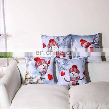 Snowman printed throw pillow case