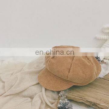 Baby Beret Winter Children Octagonal Hat Korean Girl Beret Boy Corduroy photo-5