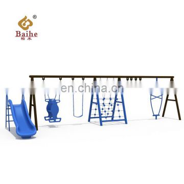 Children Outdoor Playground Equipment Climbing Slide And Swing Combination For Amusement Park