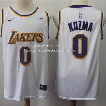 Los Angeles Lakers #0 Kuzma White Jersey